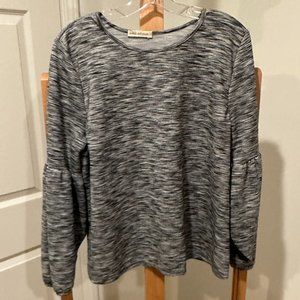 Anthropologie Pebble and Stone Black and Gray Textured Blouse